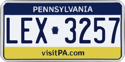 PA license plate LEX3257