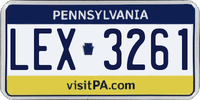 PA license plate LEX3261