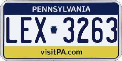 PA license plate LEX3263