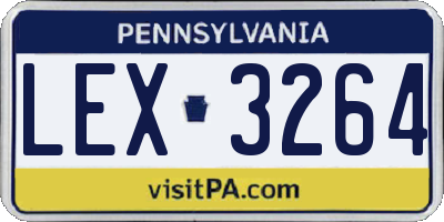 PA license plate LEX3264