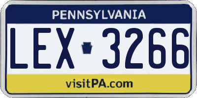 PA license plate LEX3266
