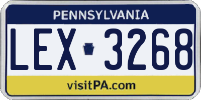 PA license plate LEX3268