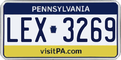 PA license plate LEX3269