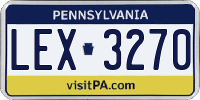 PA license plate LEX3270