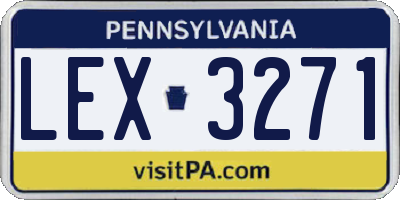 PA license plate LEX3271