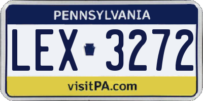 PA license plate LEX3272