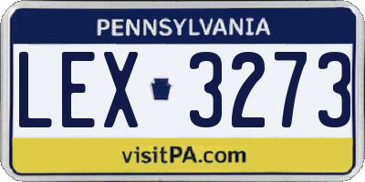 PA license plate LEX3273