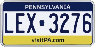PA license plate LEX3276