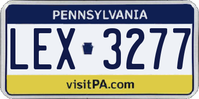 PA license plate LEX3277