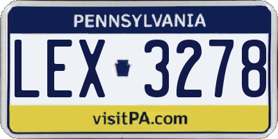 PA license plate LEX3278