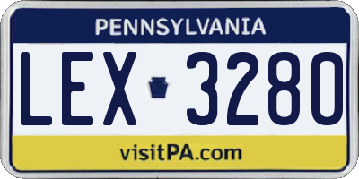 PA license plate LEX3280