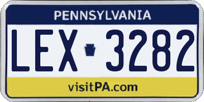 PA license plate LEX3282