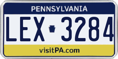 PA license plate LEX3284
