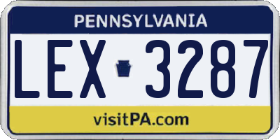PA license plate LEX3287