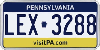 PA license plate LEX3288