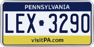 PA license plate LEX3290