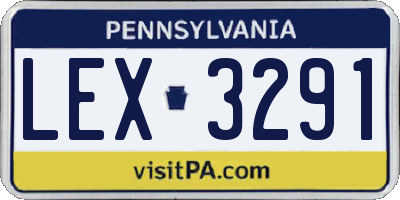 PA license plate LEX3291