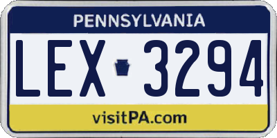 PA license plate LEX3294