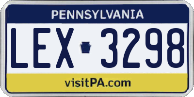 PA license plate LEX3298