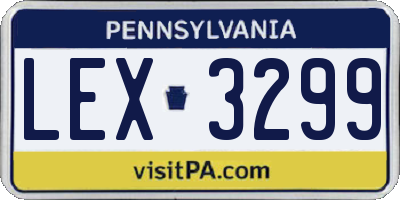 PA license plate LEX3299