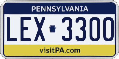 PA license plate LEX3300