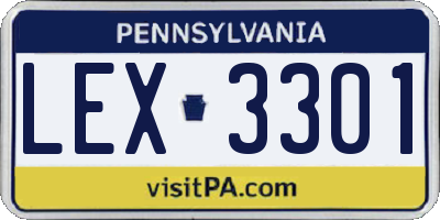 PA license plate LEX3301