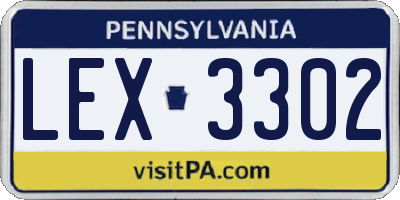 PA license plate LEX3302