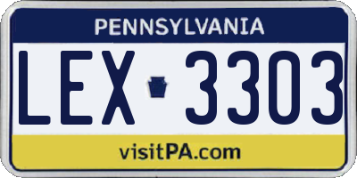 PA license plate LEX3303