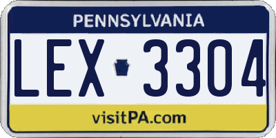 PA license plate LEX3304