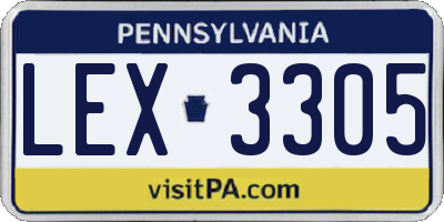 PA license plate LEX3305