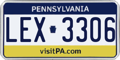 PA license plate LEX3306
