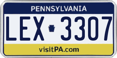 PA license plate LEX3307