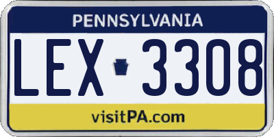 PA license plate LEX3308