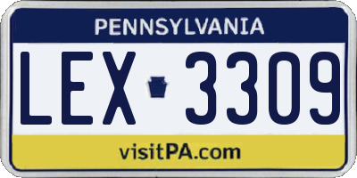 PA license plate LEX3309