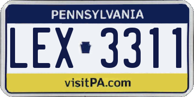 PA license plate LEX3311