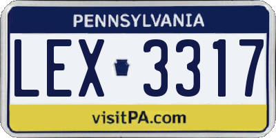 PA license plate LEX3317