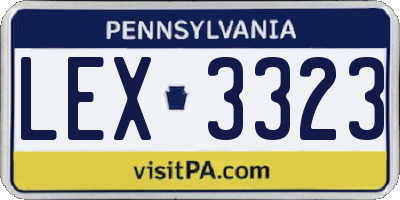 PA license plate LEX3323