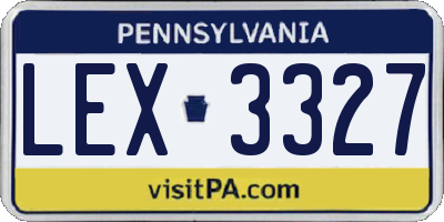 PA license plate LEX3327