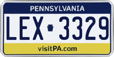 PA license plate LEX3329