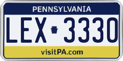 PA license plate LEX3330