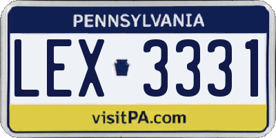 PA license plate LEX3331