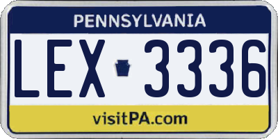 PA license plate LEX3336