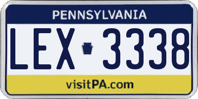 PA license plate LEX3338