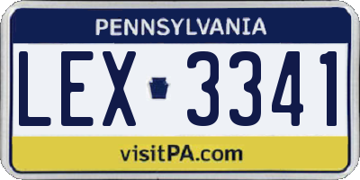 PA license plate LEX3341