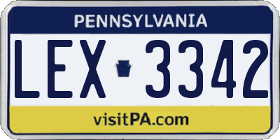 PA license plate LEX3342