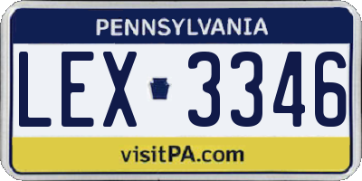 PA license plate LEX3346