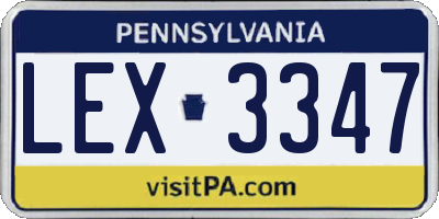 PA license plate LEX3347