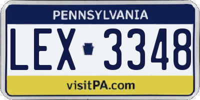 PA license plate LEX3348
