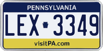 PA license plate LEX3349