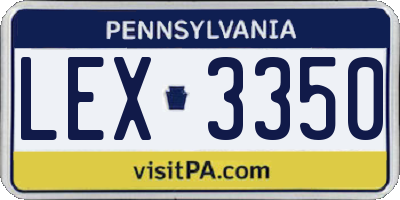 PA license plate LEX3350